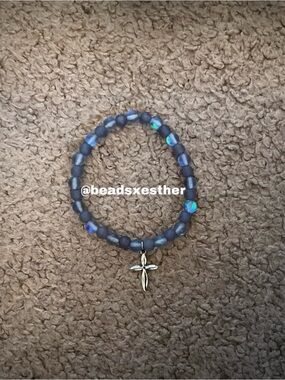 Beaded Cross Charm Bracelet for anyone